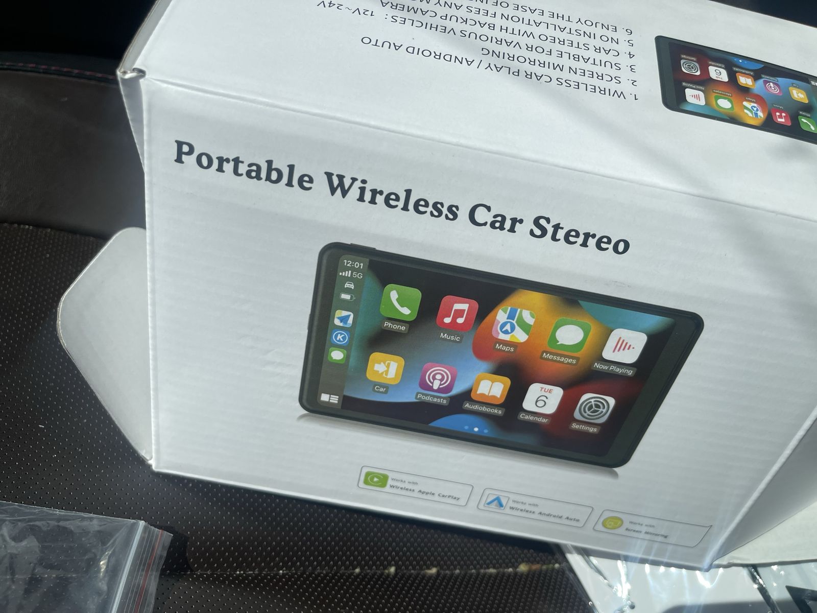 Portable Wireless Car Stereo with backup camera with Apple CarPlay & Android Auto - 7-inch Touchscreen