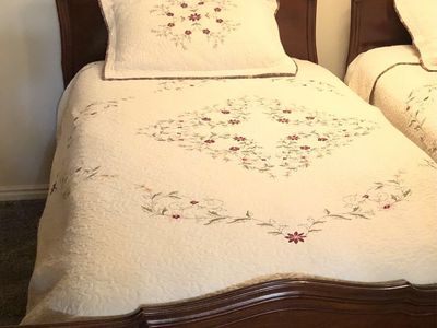 BED FRAME, HEADBOARD,FOOTBOARD, BOX SPRING