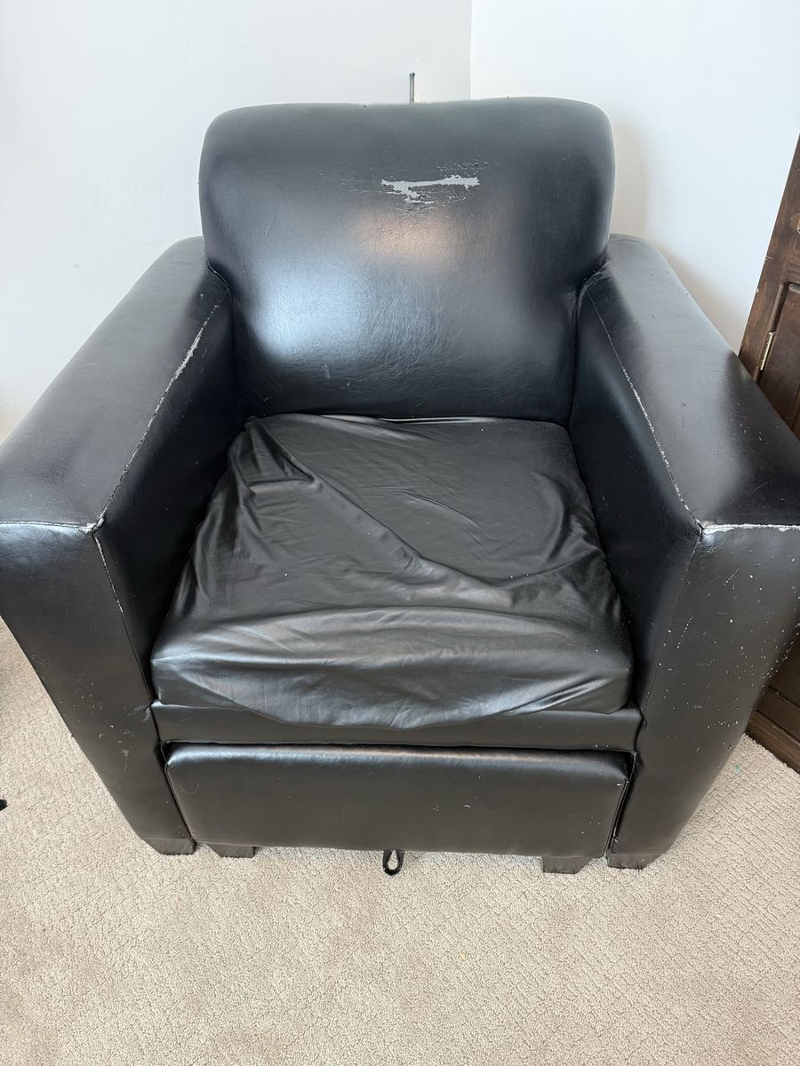 Black Faux Leather Chair