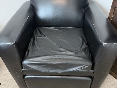 Black Faux Leather Chair