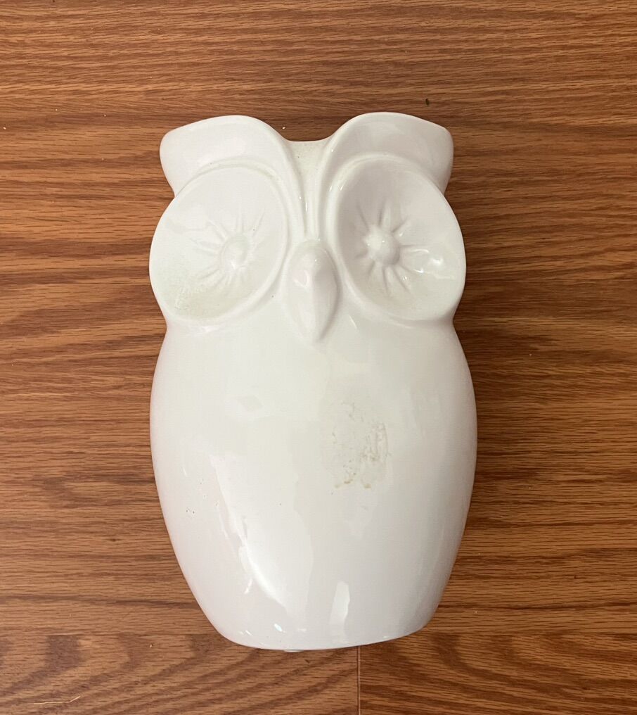 NEW Ceramic Tan Owl Vase/Planter/Decor