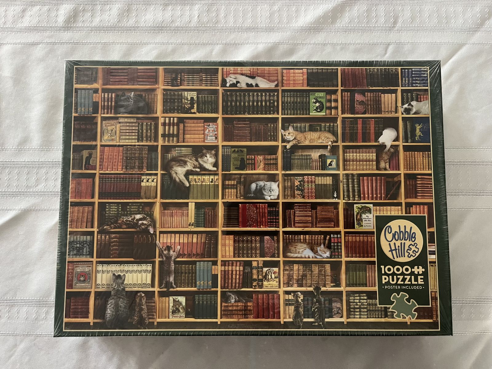 Brand New Sealed Cobble Hill The Cat Library 1000pc Puzzle - Cats & Books
