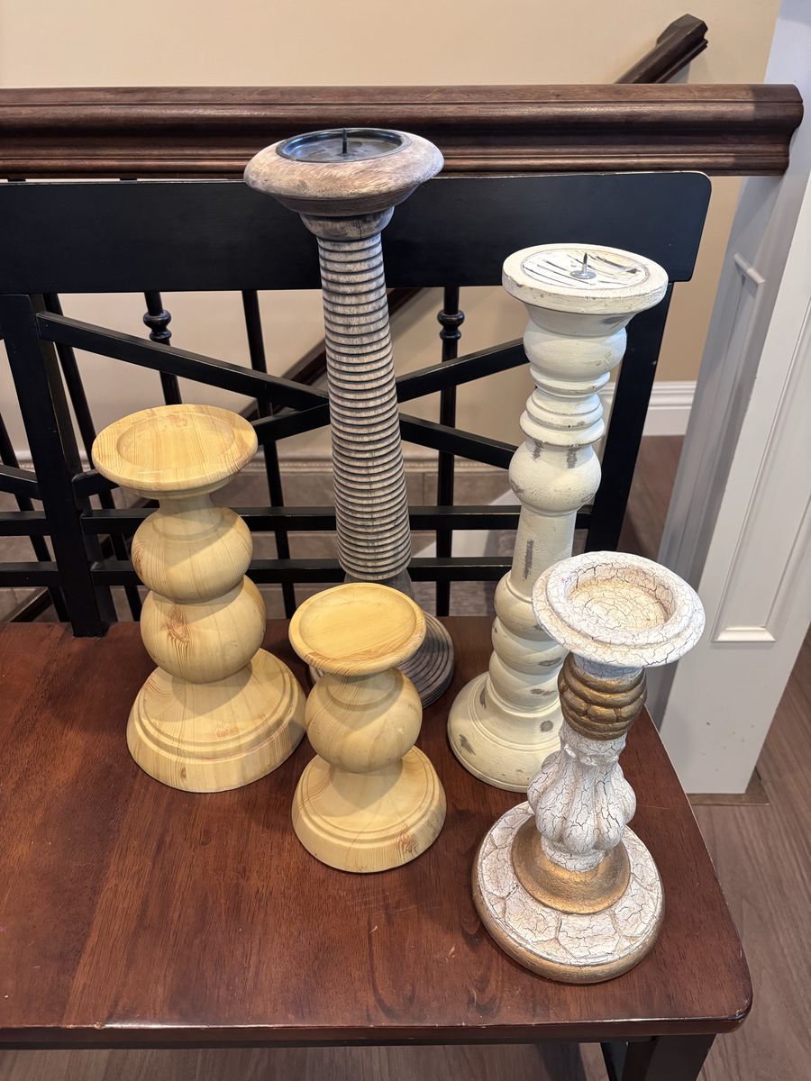 Assorted wooden candlestick bundle