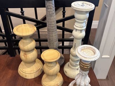 Assorted wooden candlestick bundle