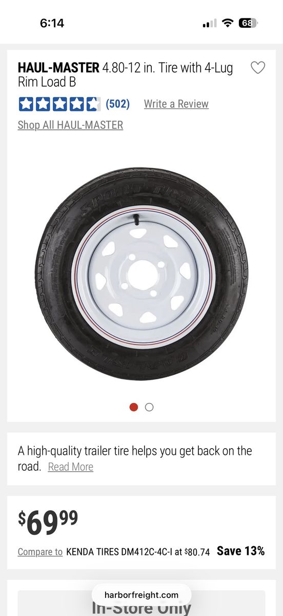 4.80-12 Tire (New)