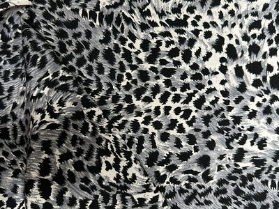 Snow leopard, Rayon Challis Fabric