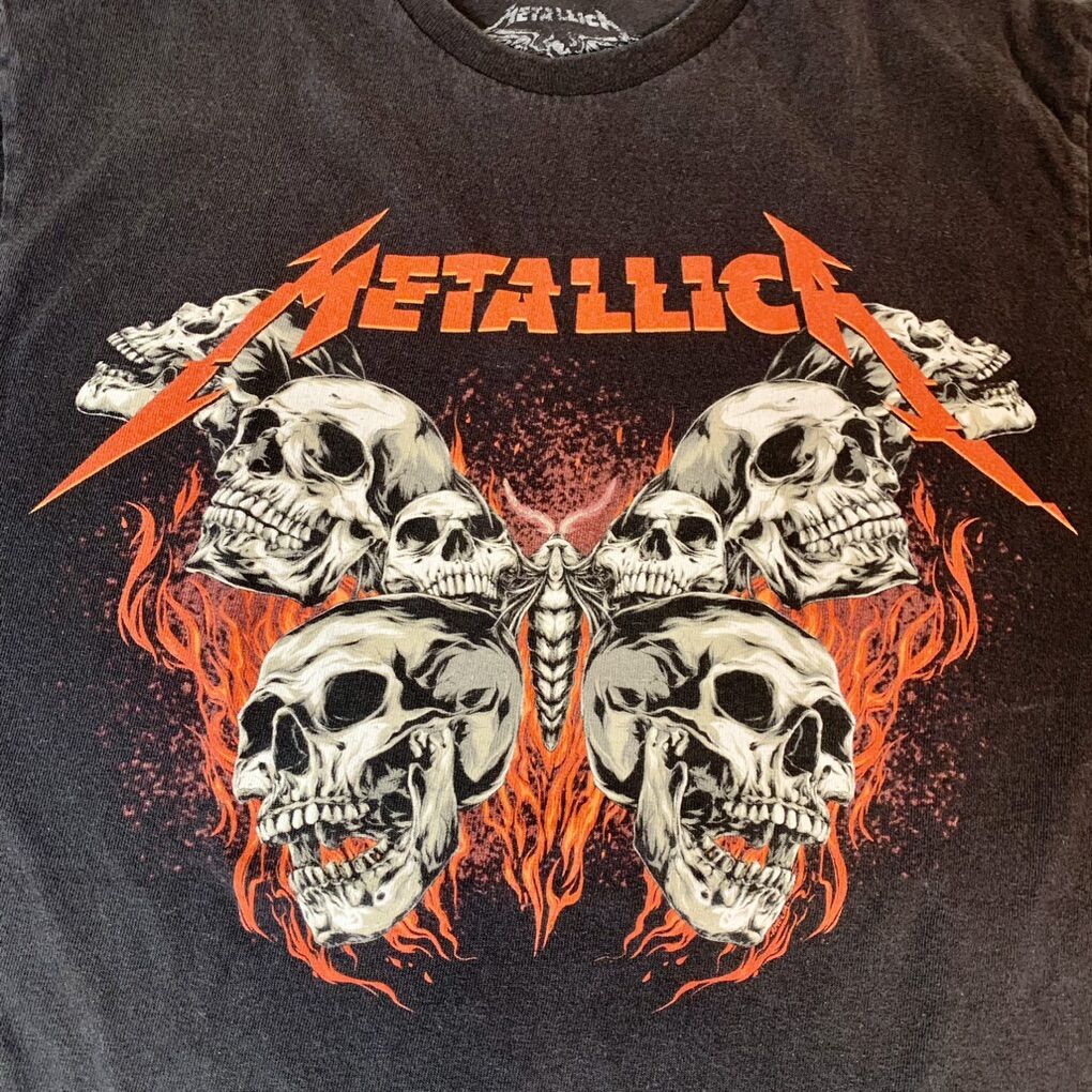 Vintage Metallica T-Shirt Moth Into Flame Skull
