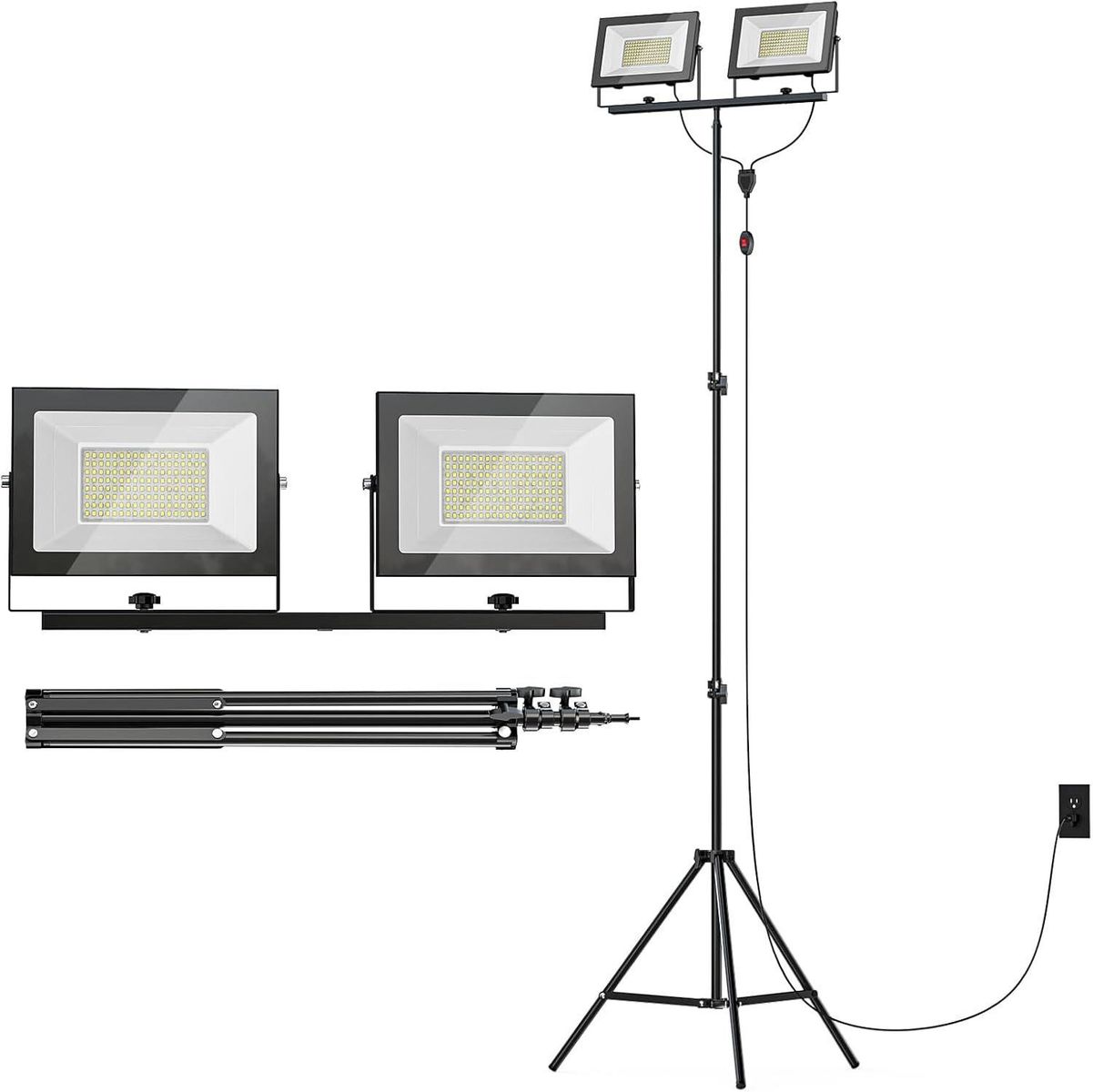 LIVOWALNY 22000Lm LED Work Light w/ Stand
