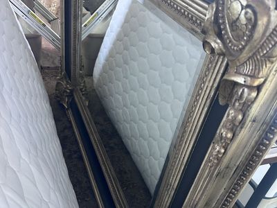 Decorative Arts Inc. Ornate Archival Silver w/ Black Crackle Mirror 55x67