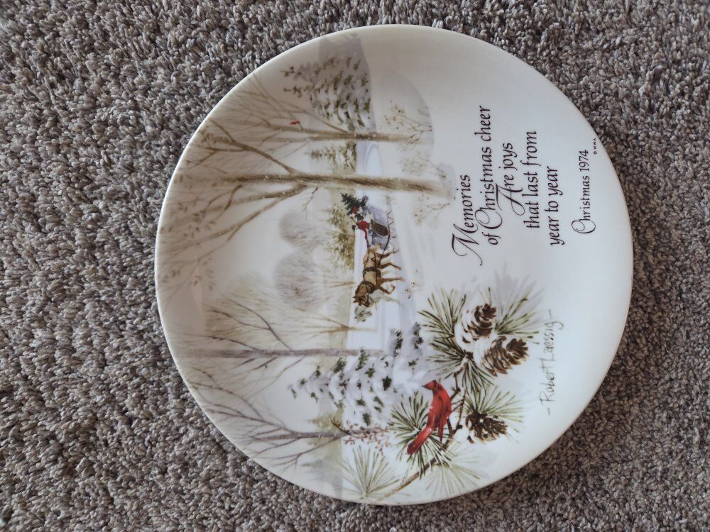 American Greetings Winterscenes Plate 1974