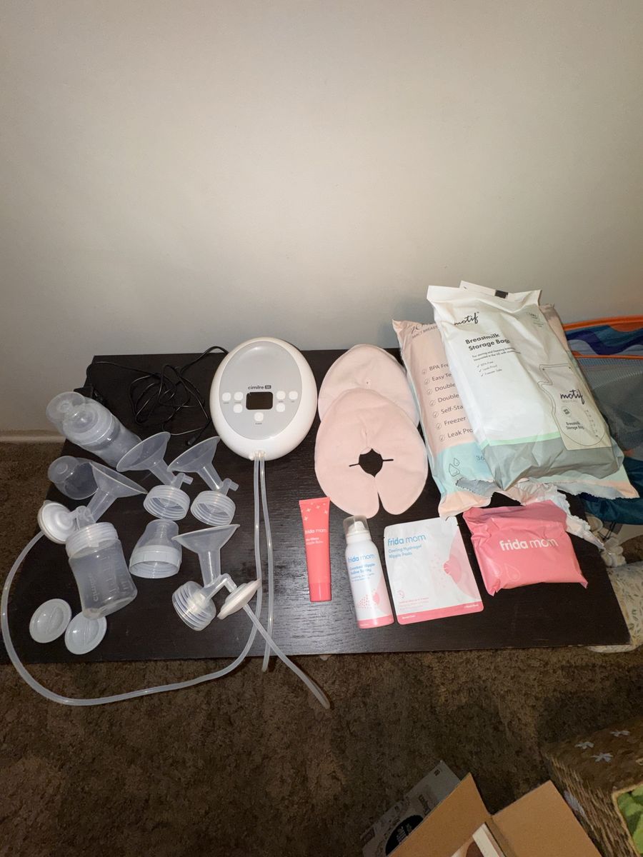 Breast Pump Bundle with Frida Mom Accessories & Motif Breastmilk Storage Bags