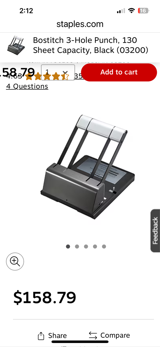 Bostitch heavy duty hole punch