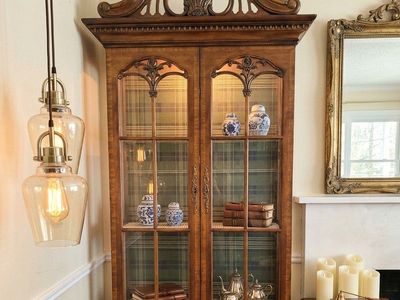 Handsome Gothic Chippendale Style Display Cabinet