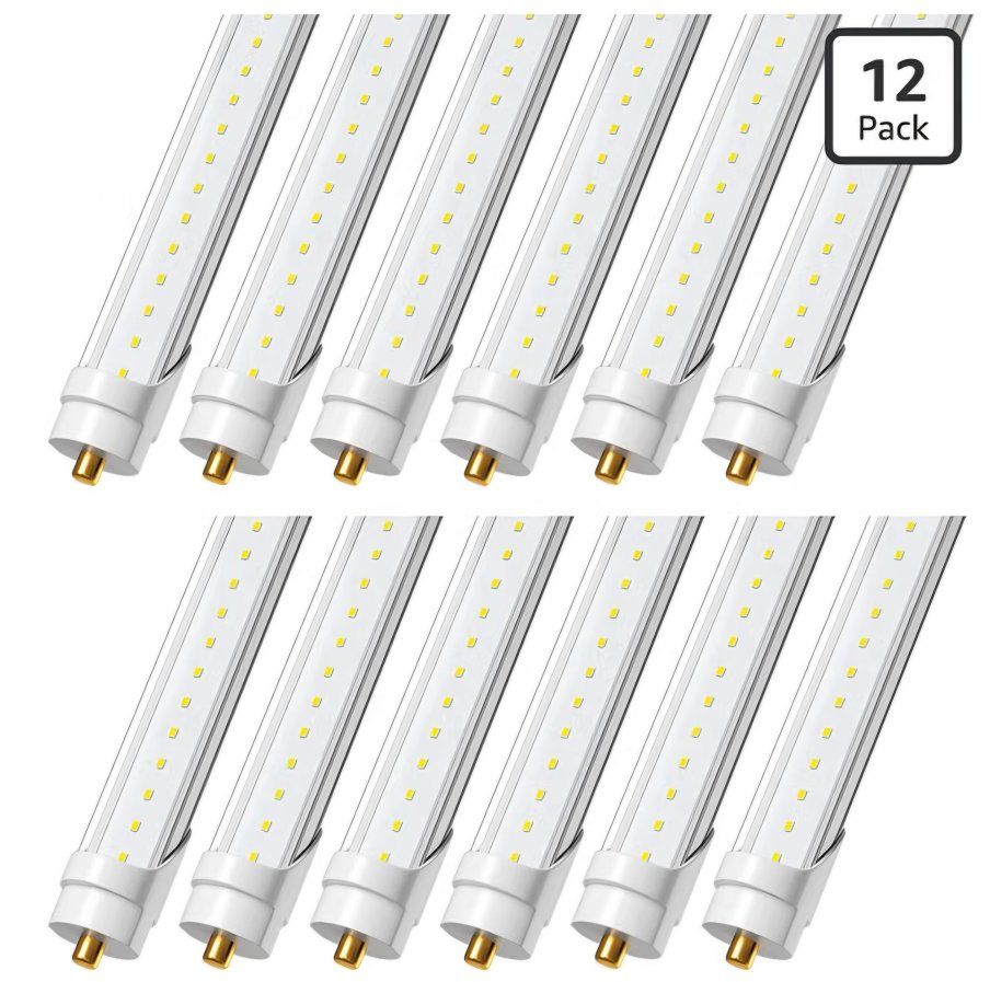 8 Foot Led Lights, 5850LM,Ballast Bypass,6000k Clear Cover(12 Pack