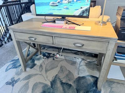 FUNCTIONAL DESK WITH STORAGE DRAWERS & BUILT-IN POWER OUTLET – EXCELLENT CONDITION!