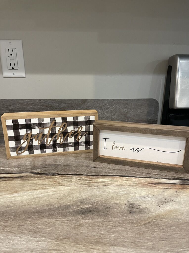 Decor Wooden Block Signs