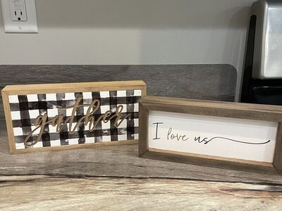 Decor Wooden Block Signs