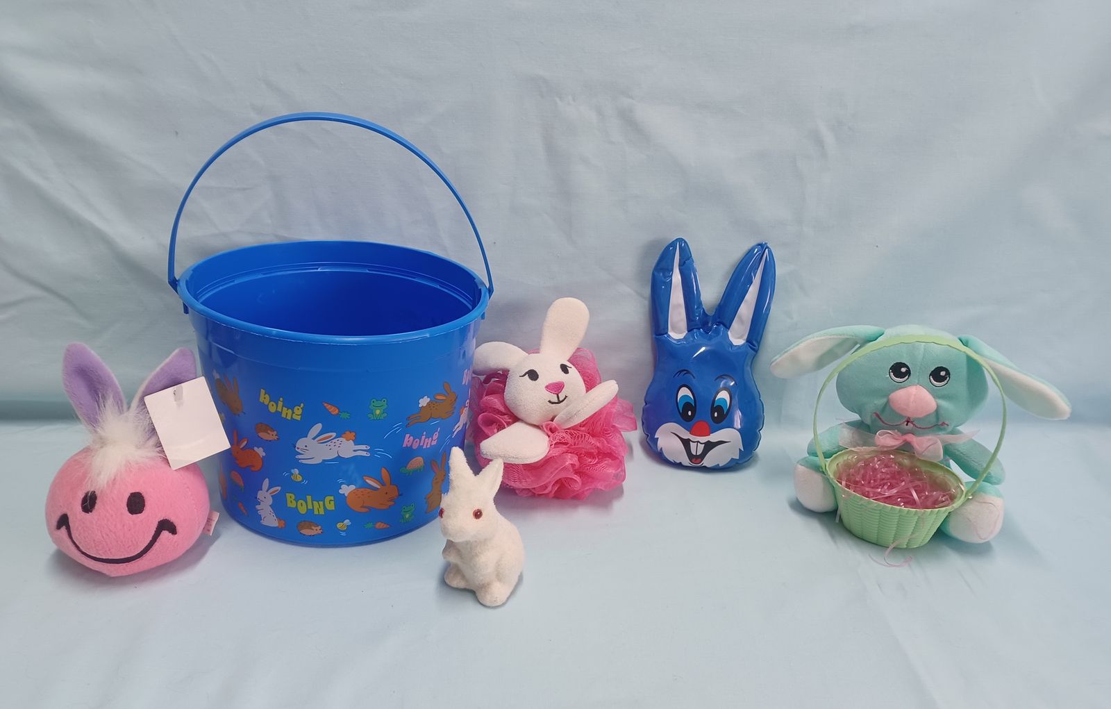 New!  Easter Bucket, Bunny/Rabbit Mixed Lot – Set of 6