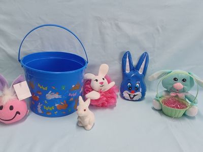 New! Easter Bucket, Bunny/Rabbit Mixed Lot – Set of 6
