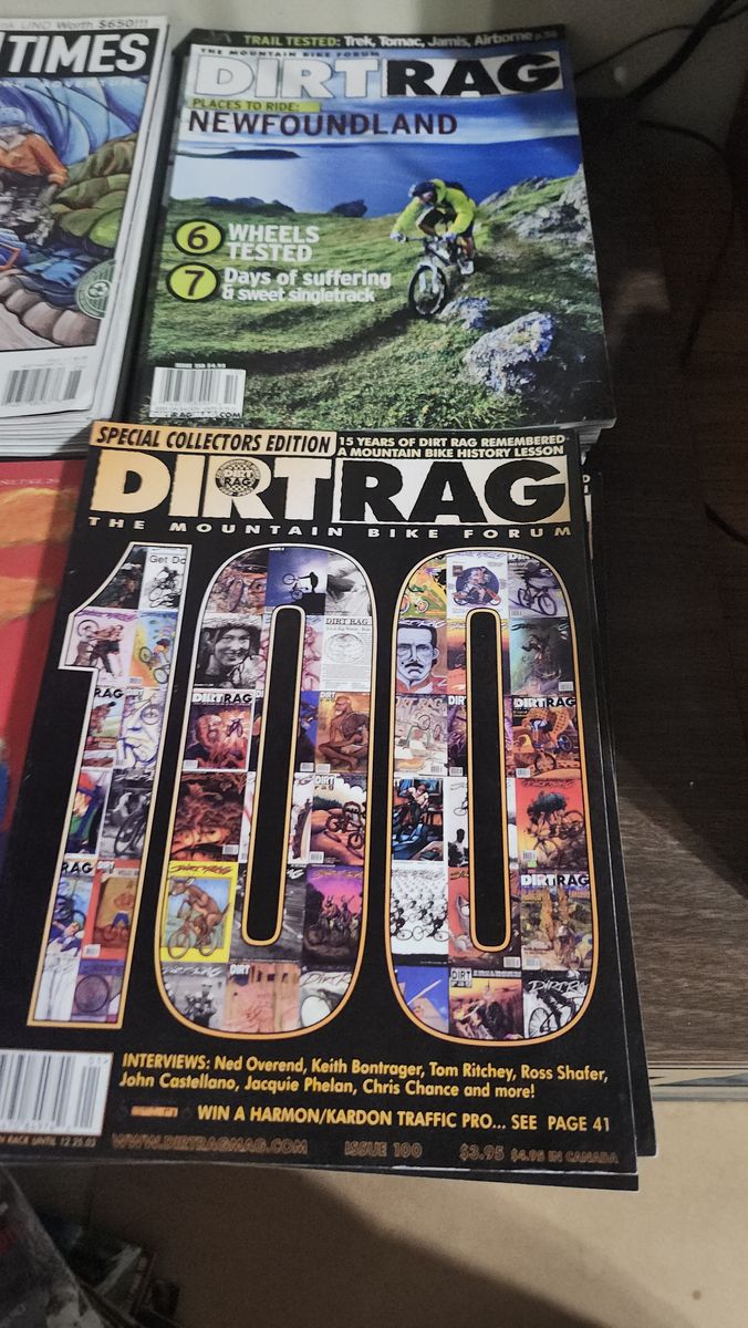 Vintage bicycle bike magazines, Dirt Rag, Bicycle Times, mountain flyer, bike, bicycling.