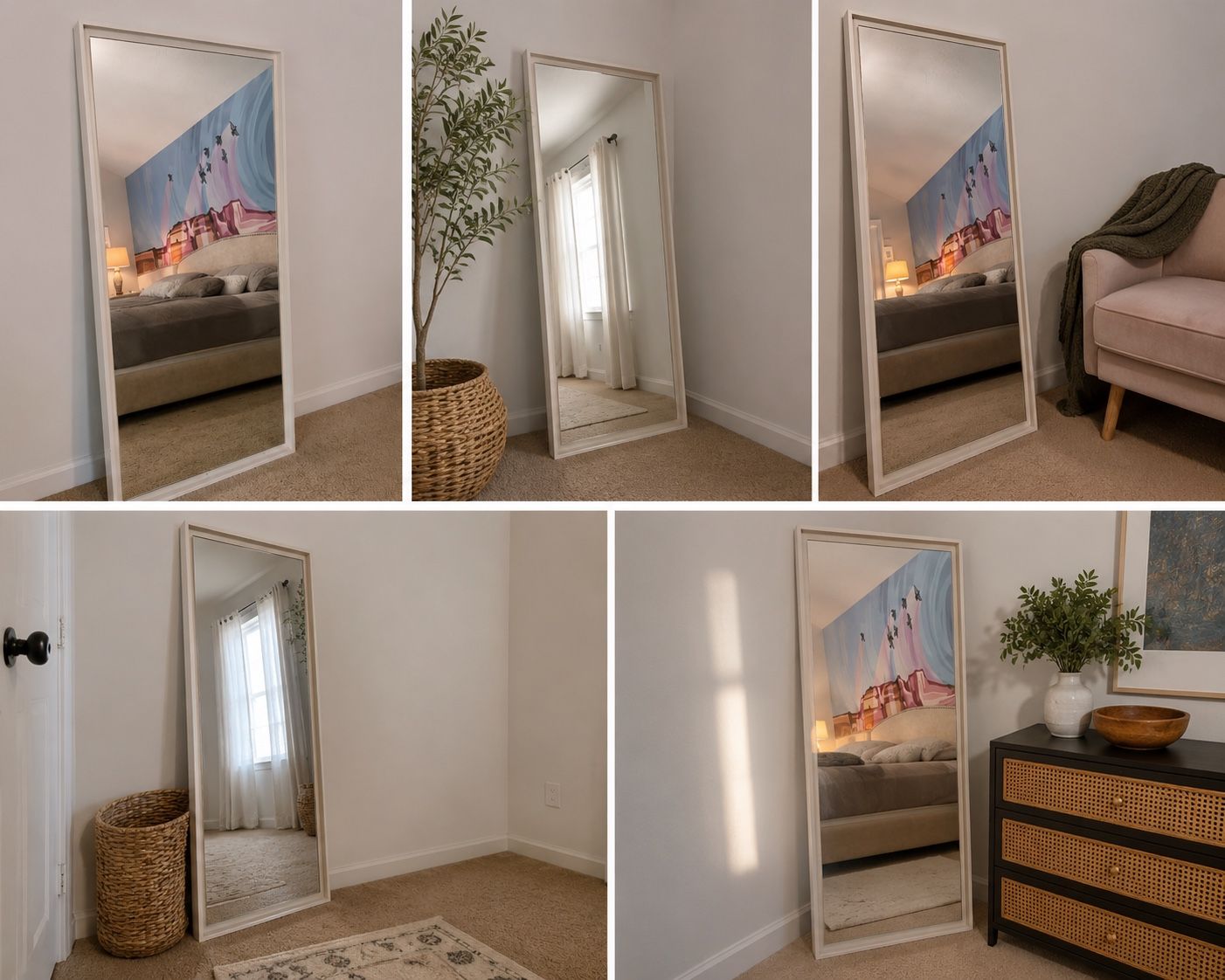 Full-Length Floor Mirror (White)