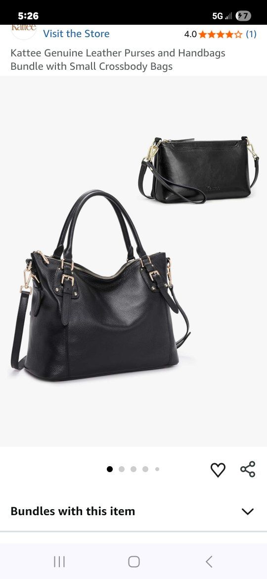 XL Black Kattee Leather Tote/Bag