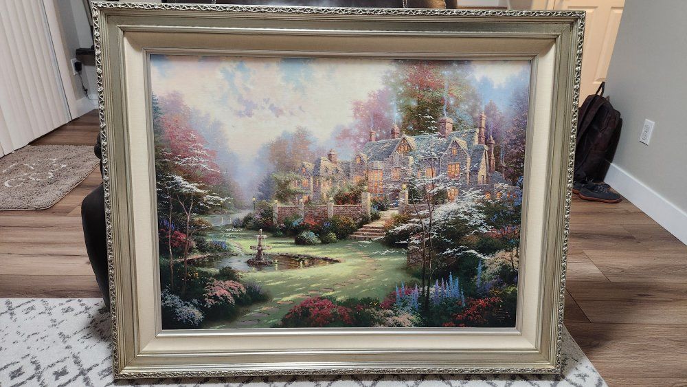 Thomas Kinkade "Gardens Beyond Spring Gate III" Gallery Proof Canvas – COA – Framed