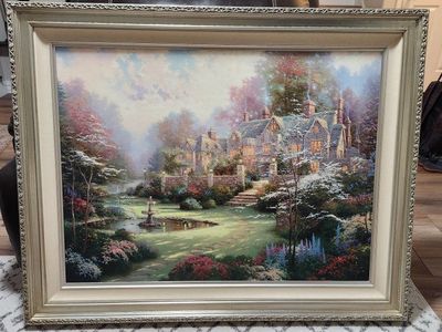 Thomas Kinkade "Gardens Beyond Spring Gate III" Gallery Proof Canvas – COA – Framed