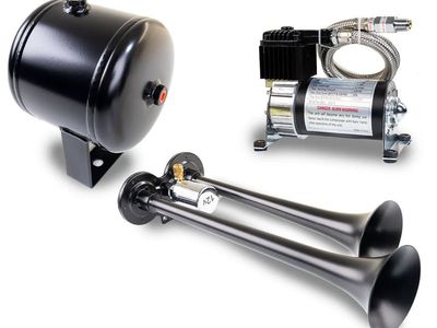 Kleinn HKUTV Horn ProBlaster Dual Air Horn Kit - 152dB Train Horn w/ Compressor & Inflator