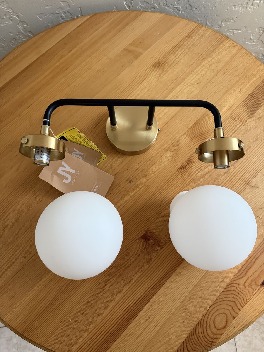 6" Black/Gold Wall Vanity Light
