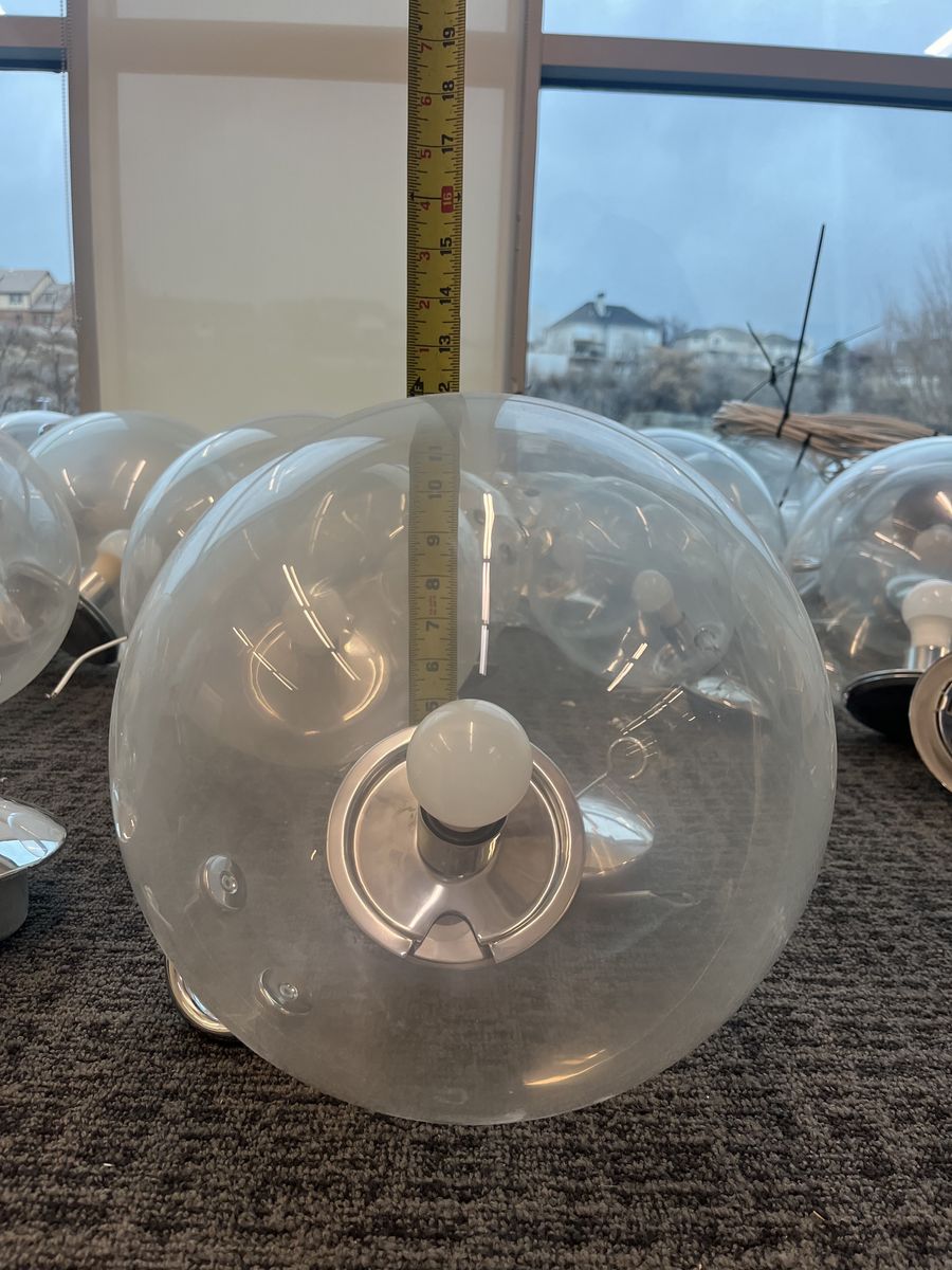 Modern Clear Glass Globe Pendant Lights (~12") - Bulk Lot