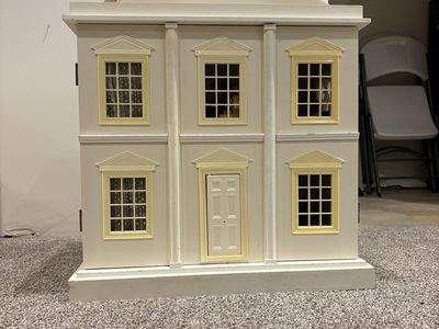 Classic Wooden Colonial Style Dollhouse - 2 Story, Fully Furnished Playset