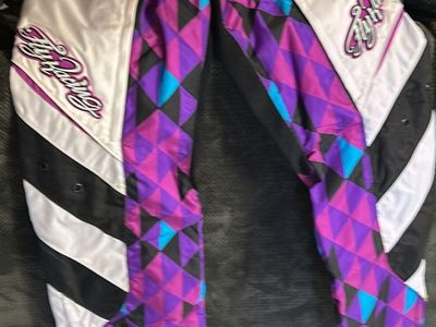 Fly Racing Motocross Riding Pants - Purple Geometric & White/Black Pattern