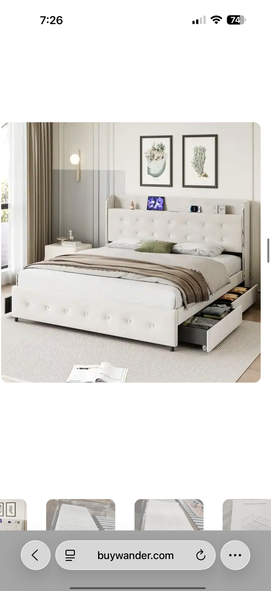 Brand new in box full size bed frame.