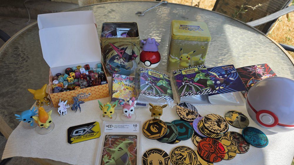 Pokemon TCG Lot Graded Tyranitar V BCCG 10 Mini Binders Coins Dice mini Funko Pops Tins