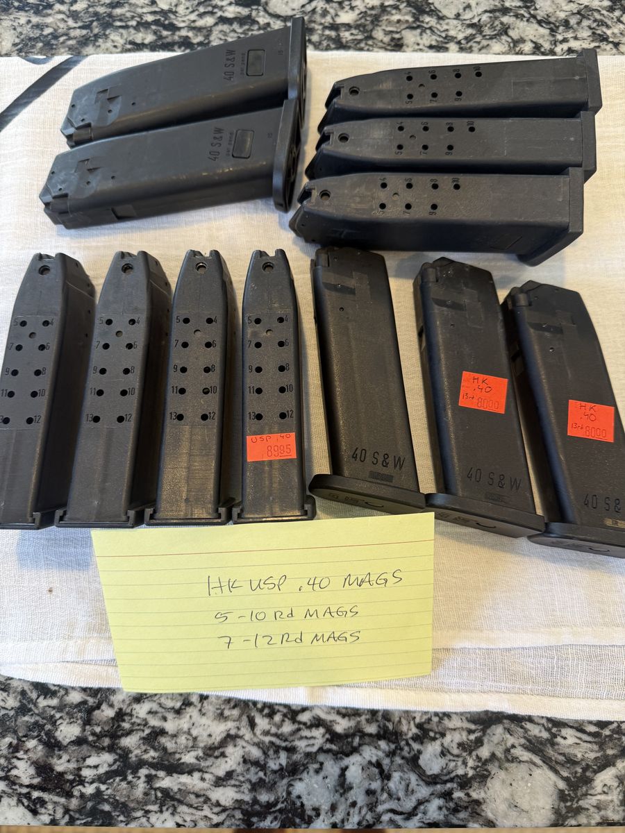 H&K .40 S&W 12 & 10 round mags $40.00 each