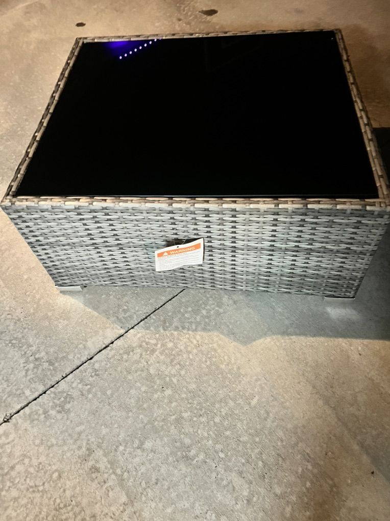 Glass Top Patio Coffee Table