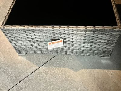 Glass Top Patio Coffee Table