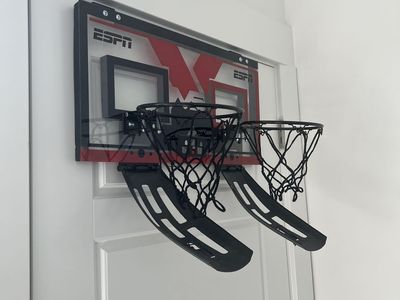 ESPN Dual Over-Door Basketball Hoop w/4 Balls | 2-Player | LED Scoreboard