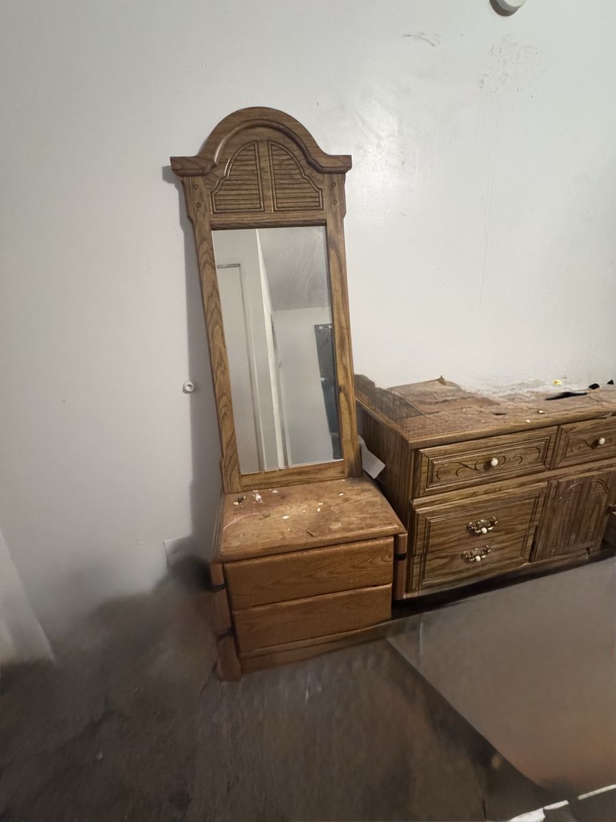Mirror with night stand