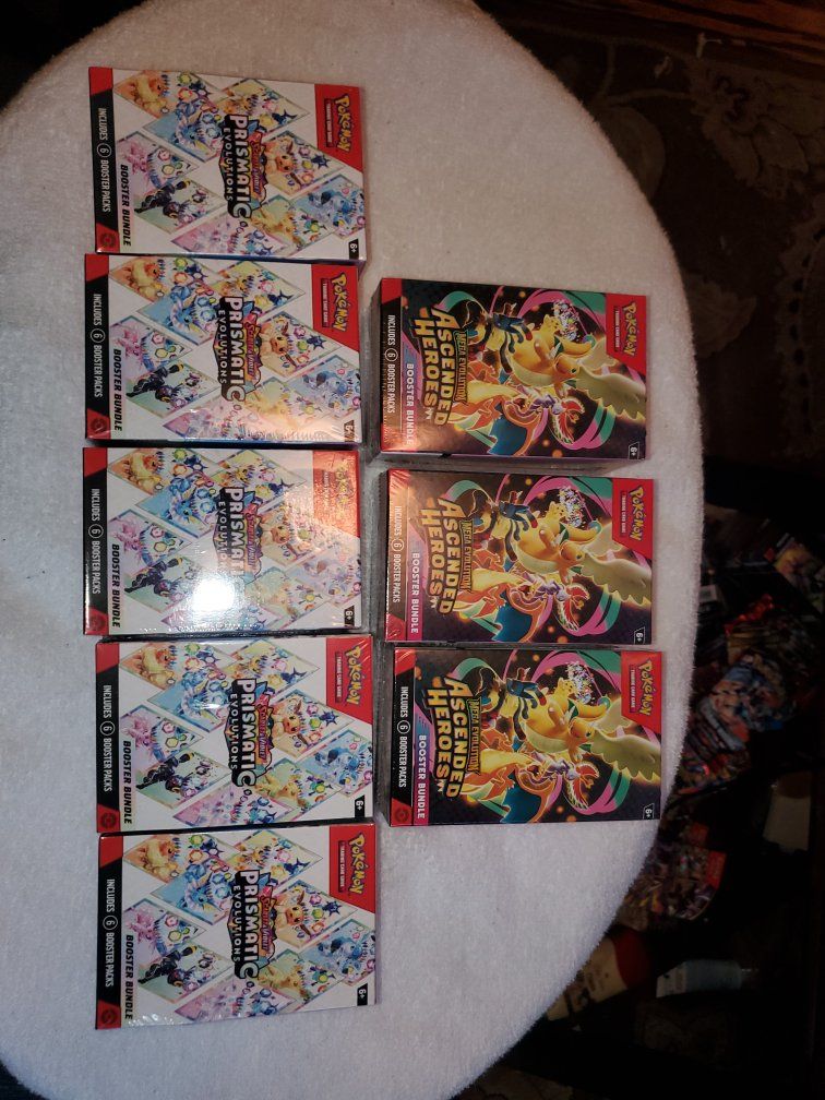 Pokemon Sealed Booster Bundle Lot Prismatic Evolutions Ascended Heroes