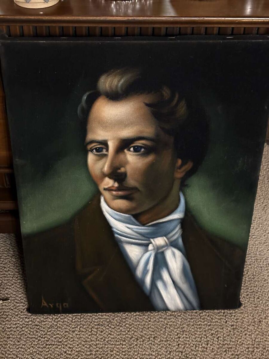 Beautiful vintage mid century oil on velvet painting of Joseph Smith.  Mid Century Mormon goodness for sure.  Signed by artist