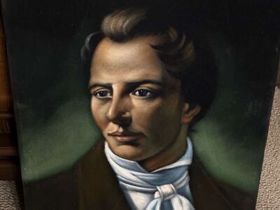 Beautiful vintage mid century oil on velvet painting of Joseph Smith. Mid Century Mormon goodness for sure. Signed by artist