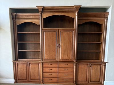 Custom Built-in Wall Unit, Bookcases, Cabinets & Drawers - Solid Wood Storage Solution