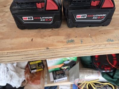 x2 Milwaukee M18 REDLITHIUM XC5.0 Extended Capacity Battery Pack