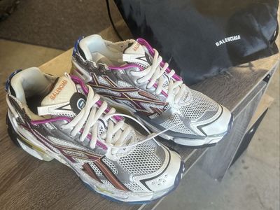 Balenciaga Runner Sneakers Multi Metallic Silver White Pink