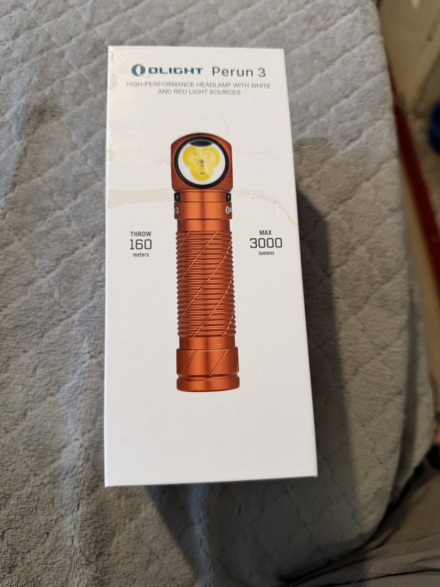 Olight Perun 3 High-Performance Headlamp - 3000 Lumens, 160m Throw, White & Red Light