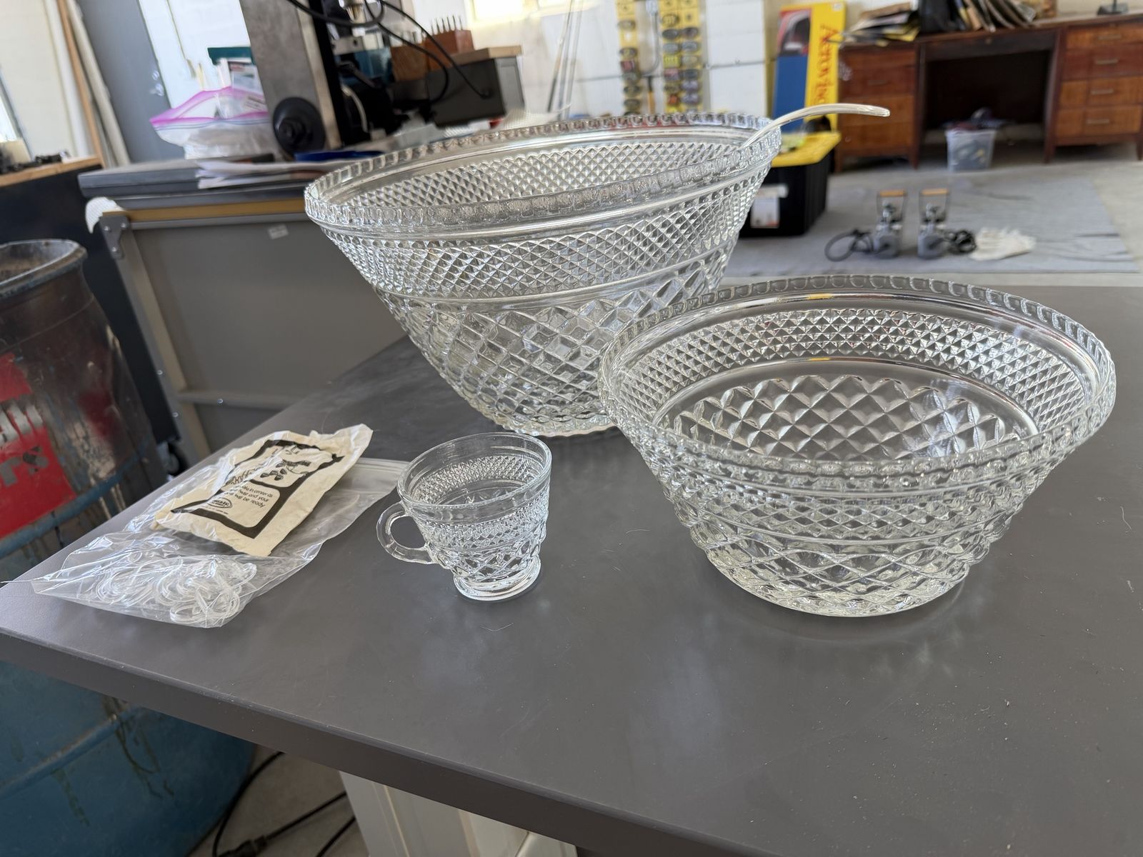 Vintage Anchor Hocking Wexford 39-Pc Punch Set - Pristine Glass