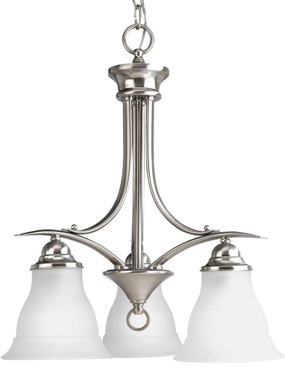 silver and frosted glass chandelier