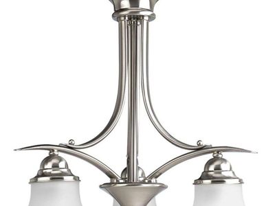silver and frosted glass chandelier